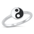 thumbnail image 1 of Yin and Yang Taoism Daoism Ring .925 Sterling Silver Band Jewelry Female Male Unisex Size 10, 1 of 4
