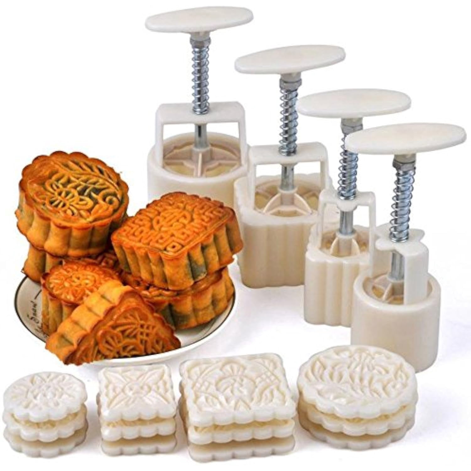 YinFire Hand‑Pressure Mooncake Mold, Mid‑Autumn Festival DIY Moon Cake ...