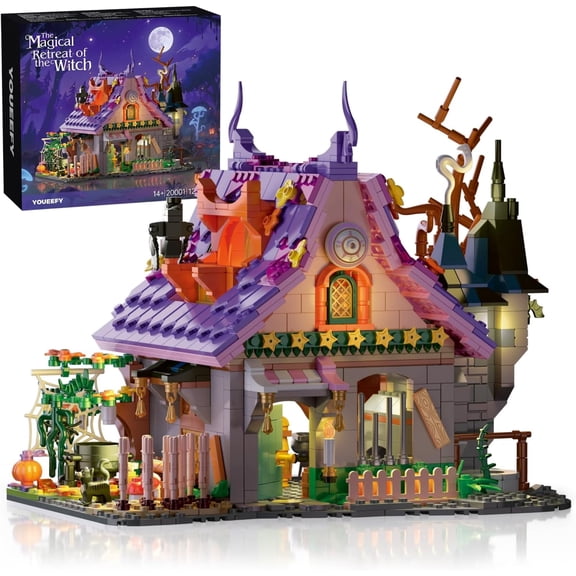Yincuntons Magic House for Witches Building Set with Lights Architecture Blocks Home Decor for Adults Compatible with Lego 1202pcs