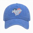 thumbnail image 1 of Yindaity 4th Of July Hat America 250th Anniversary USA Hat Adjustable Embroidered 250th Anniversary Patriotic Retro Washed Hat Baseball Caps,Blue, 1 of 5
