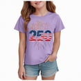 thumbnail image 1 of Yindaity 4th Of July Shirt for Girls Girl American Flag Shirts Bow Tshirt 4th of July Shirt Cotton Short Sleeve Tees(Purple,7-8 Years), 1 of 5