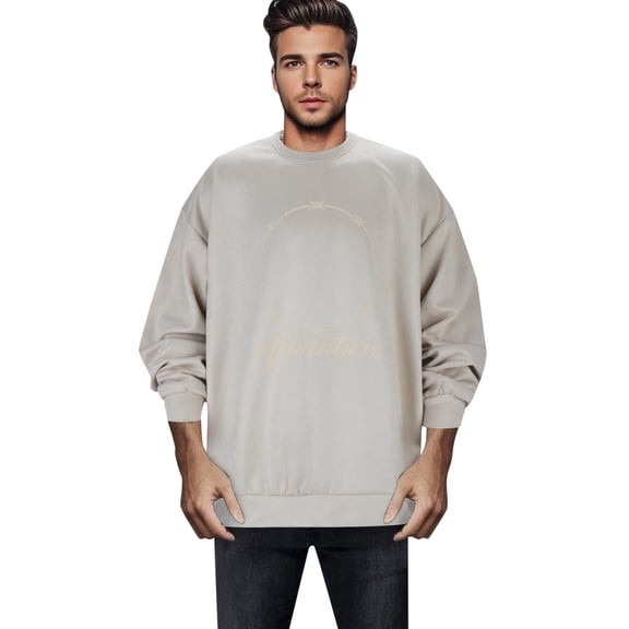 Yindaity Adult Crewneck Sweatshirt (Beige,3XL)