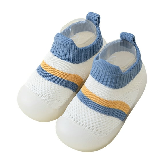 Yindaity Babies Shoes Baby Shoes Boys Girls First Walking Shoes Sneakers Crib Shoes Breathable Lightweight Slip On Shoes (Blue,18-24 Months)