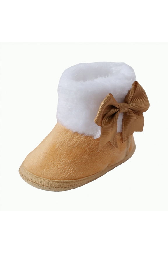 Baby Boots Baby Booties Newborn Babe First Walkers Knit Boots Warm Knit Crib Shoes Crochet Soft Infant Sock for Boy Gir(Khaki,3)