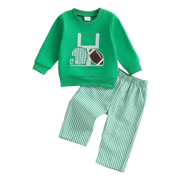 Yindaity Baby Boy Clothes Winter Baby-boys 2-piece Bodysuits (Long Sleeve) and Pants Set)Green,6-12 Months)