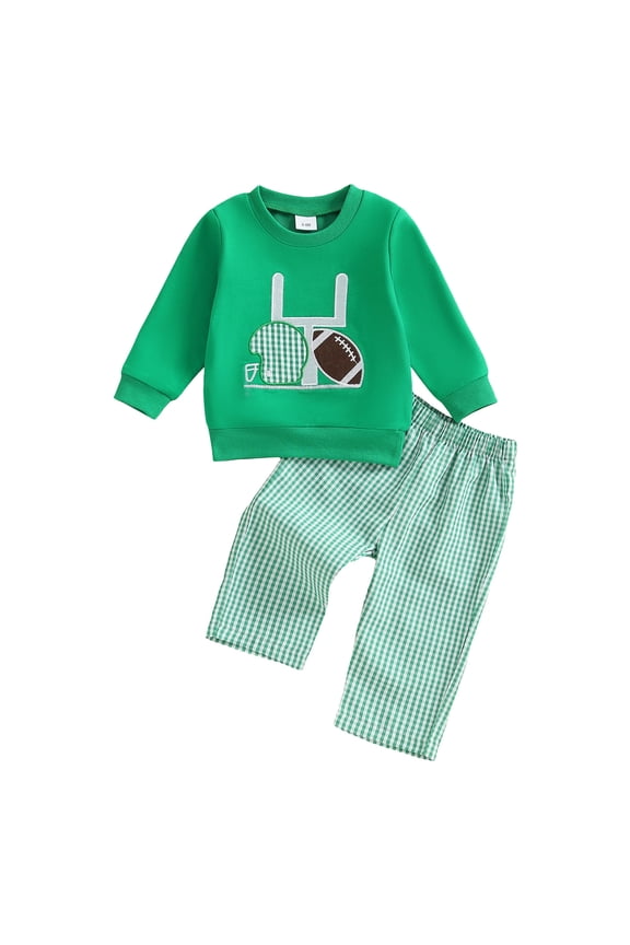 Baby Boy Clothes Winter Baby-boys 2-piece Bodysuits (Long Sleeve) and Pants Set)Green,6-12 Months)