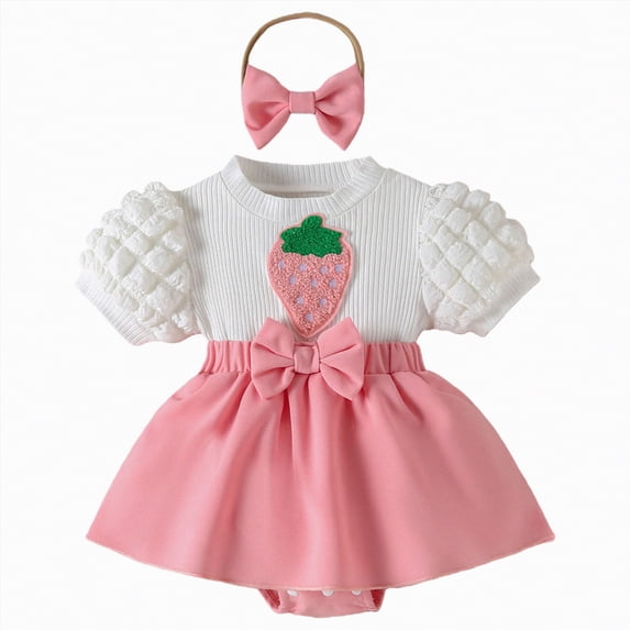 Yindaity Baby Dresses Baby Girls Floral Romper Dress with Headband 1st Birthday Wedding Tulle Tutu Cake Smash Photo Shoot(Pink,0-3 Months)