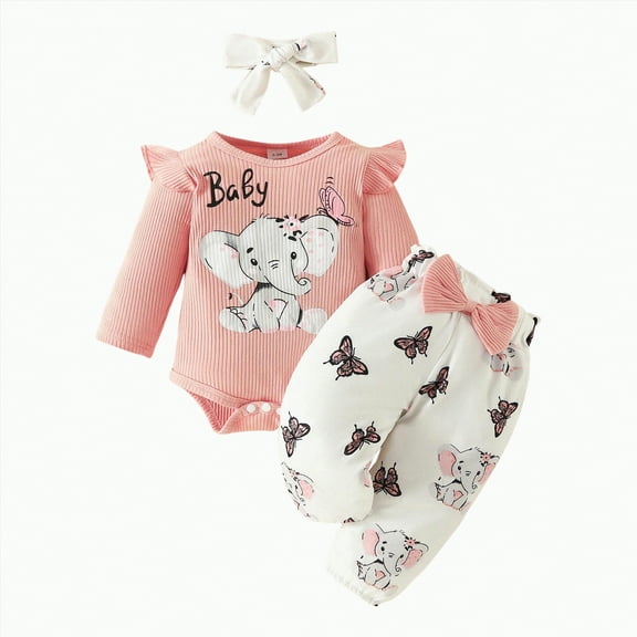 Yindaity Baby Girl Clothes Baby Girl Clothes Set Sweatshirts Tops Pants Toddler Girl Outfits Gifts 3 6 9 12 18 36 Months(Pink,12-18 Months)