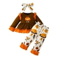 thumbnail image 1 of Yindaity Baby Girl Clothes Long Sleeve Fall Winter Clothes Outfits Romper Bodysuit Pants Toddler Girl Outfits (Brown,3-6 Months), 1 of 6
