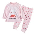 thumbnail image 1 of Yindaity Baby Girl Clothes Outfits Kid Fall Winter Long Sleeve Crew Neck Sweatshirt Set (Pink,6-12 Months), 1 of 3