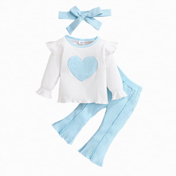 Yindaity Baby Girl Clothes Toddler Baby Girl Clothes 3 6 9 12 18 24 Months Fall Outfits Solid Long Sleeve Sweatshirt Tops Pants Set