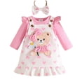 thumbnail image 1 of Yindaity Baby Girl Outfit Baby Girl Clothes Outfits Ruffle Romper+ Floral Pants + Cute Headband Sets for Girls Baby Girl Clothes Pink,3-6 Months, 1 of 6