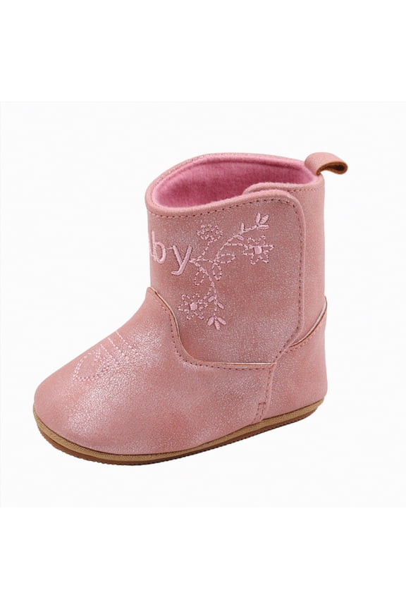 Baby Girls Cowboy Tassel Boots Side Zipper Moccasins Soft Bottom Non-Slip Toddler Shoe(Red,7)
