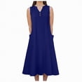 thumbnail image 1 of Yindaity Backless Maxi Dress for Women Low Back Dress for Women Backless Cami Dresses Summer Lounge Solid Color Sleeveless Long Sundresses with Back Tie(Navy,5XL), 1 of 5