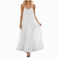 thumbnail image 1 of Yindaity Backless Maxi Dress Women's Spaghetti Strap Maxi Dress Long Formal Thigh-high Slit Club Wedding Guest Dress(White,S), 1 of 7