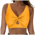 thumbnail image 1 of Yindaity Bathing Suit Tops for Women Women Ruffle High Waisted Tankini Swimsuit Tummy Control Bathing Suit(Yellow,S), 1 of 8