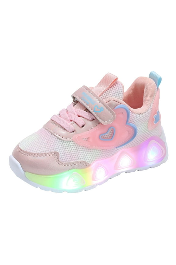 Boy Sneakers Girls Led Shoes Flashing Light Up Sneakers (Pink,5.5-6 Years)