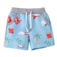 thumbnail image 1 of Yindaity Boys Cotton Shorts Little Boys Solid Casual Shorts Elastic Waist Soft Cotton Summer Shorts with Pockets(Sky Blue,6-7 Years), 1 of 9