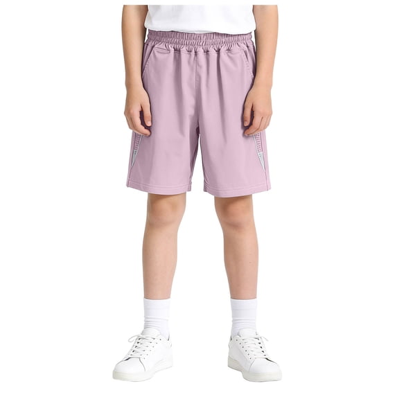 Yindaity Boys Cotton Shorts Toddler Boy Shorts, Double-Layer Mesh Toddler Shorts Boys Athletic Basketball Clothes for Kids Active(Purple,7-8 Years)