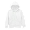 thumbnail image 1 of Yindaity Boys Full Zip Hoodies Solid Color Casual Hooded Sweatshirts for Children ( White,11-12 Years ), 1 of 4