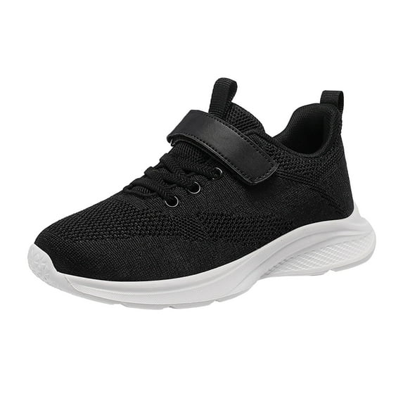 Yindaity Boys' Sneakers Fashion All Season Children Boys Sports Shoes Flat Thick Bottom Lightweight Non Toddler Running Shoes(Black,3.5)