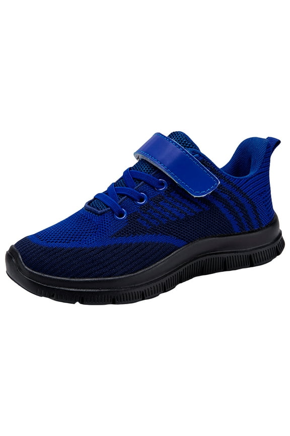 Boys' Sneakers Fashion All Season Children Boys Sports Shoes Flat Thick Bottom Lightweight Non Toddler Running Shoes Dark Blue,8-9 Years
