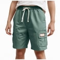 thumbnail image 1 of Yindaity Boys Toddler Shorts Toddler Boy Shorts Boys Cotton Short Soft Baby Casual Shorts with Drawstring(Dark Green,13-14 Years), 1 of 5