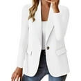 thumbnail image 1 of Yindaity Casual Blazers for Women Long Sleeve Suit Coat Regular Fit Work Office Business Formal Suit Jackets Ladies Autumn Winter Outwear (White,L), 1 of 6