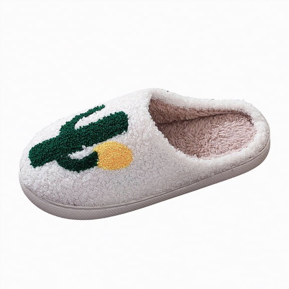 Yindaity Christmas Slippers for Women and Men Soft Slip On House Slippers,Winter Plush, Fluffy, Indoor and Outdoor Shoes(E,9.9)