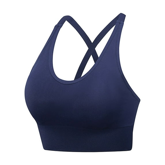 Yindaity Comfortable Bras for Women Wirefree Bras for Women ,Plus Size Front Closure Bra Active Yoga Sports Bras , Summer Savings (Blue,S)