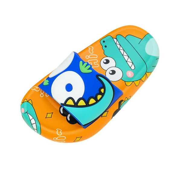 Yindaity Comfortable Soft Soled Fashionable Cartoon Slippers for Boys and Girls Slippers (Orange,9-9.5 Years)