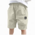 thumbnail image 1 of Yindaity Cotton Shorts Boys Boy's Patchwork Drawstring Waist Printed Summer Boho Track Shorts(Grey,3-4 Years), 1 of 9