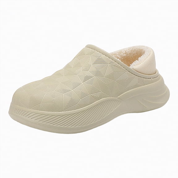 Yindaity Cute House Slippers Womens Slippers with Genuine Australian Shearling Lining Slippers for Women - Non-Slip(Khaki,15.99)