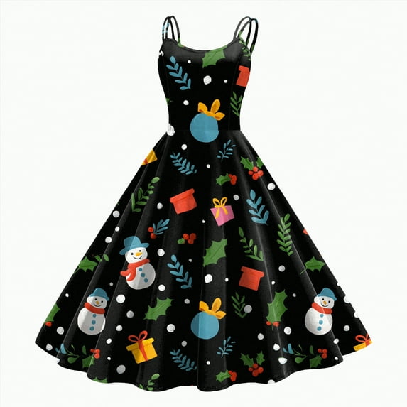 Yindaity Dress for Teens Wedding Guest Sleeveless Lace Formal Christmas Dresses(Black,XL)