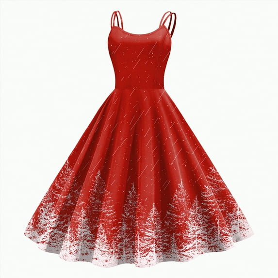 Yindaity Dress for Teens Wedding Guest Sleeveless Lace Formal Christmas Dresses(Red,M)