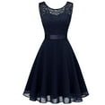 thumbnail image 1 of Yindaity Dresses Homecoming Dress for Teens Wedding Guest Sleeveless Lace Formal Dresses Blue,2XL, 1 of 5