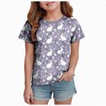 thumbnail image 1 of Yindaity Easter Shirts for Girls Girls Easter Shirts Kids Bunny T-Shirt Peace Love Peeps Tees Toddler Short Sleeve Tops Happy Easter Day Outfit(Grey,6-7 Years), 1 of 6