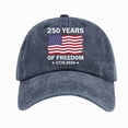 thumbnail image 1 of Yindaity Fourth Of July Hat 250 Anniversary USA Hat,Patriotic Commemorative Hats for Men or Women，Embroidered Independence Day Baseball Cap with Bald Eagle,Navy, 1 of 5