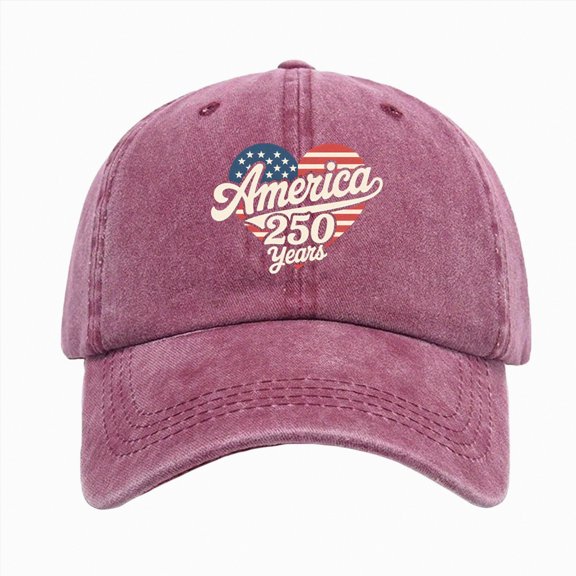 Yindaity Fourth Of July Hat 250th Anniversary 250 Years Freedoms Baseball Hat Running Embroidered Cap,Wine