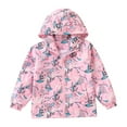 thumbnail image 1 of Yindaity Boys Girls Rain Jackets Lightweight Waterproof Hooded Cotton Raincoats Windbreakers for Kids Pink,5-6 Years, 1 of 5