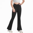 thumbnail image 1 of Yindaity Girls Flare Leggings Girl's Yoga Pants with Pockets,High Waisted Casual Kids Bell Bottoms Pants(Black,15-16 Years), 1 of 5