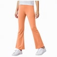 thumbnail image 1 of Yindaity Girls Flare Leggings Girls Lined Leggings Cotton Thick Thermal Tights Kids Soft Stretchy Pants Full Length(Orange,13-14 Years), 1 of 5