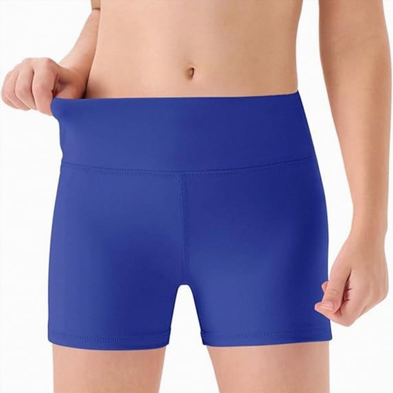 Yindaity Girls High Waist Running Jogger Biker Teen Shorts Ball Sports Yoga Dance Athletic Casual Gymnastics Short Girls Basketball Shorts(Dark Blue,13-14 Years)
