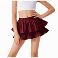 thumbnail image 1 of Yindaity Girls Pleated Mini Skirt High Waist Tennis School Uniform Skirts(Wine,1-2 Years), 1 of 5