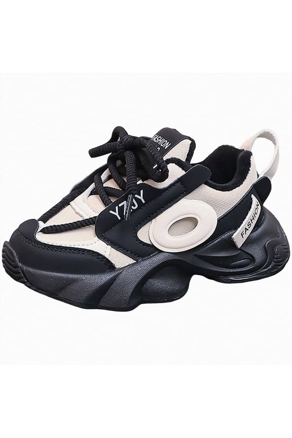 Girls Shoes Girls Sneakers Kids Shoes Lightweight Breathable Athletic Running Tennis Fitness Shoes for Toddler/Little Kid/Big Kid(Black,Size4.5)