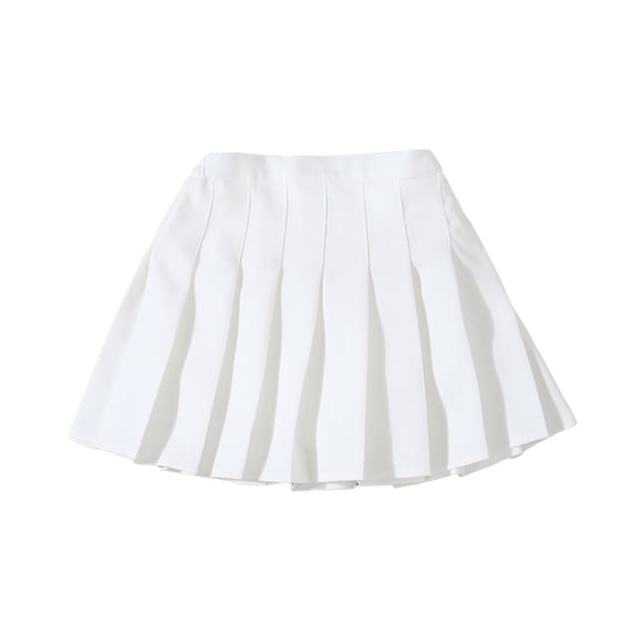 Yindaity Girls Summer Fashion Waist Tennis Pleated Slim Skirt Casual Mini Waist Skirt Fashion High Skirt Girls Elastic Waist Skirts (White,6-7 Years)