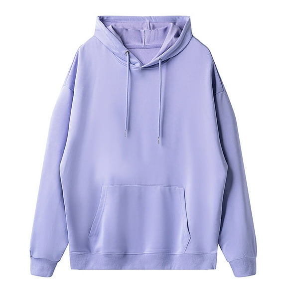 Yindaity Hoodie Men Mens Workout Hoodie,Long Sleeve Fleece Lightweight Pullover Hooded Sweatshirt with Pocket (Light Purple,2XL)