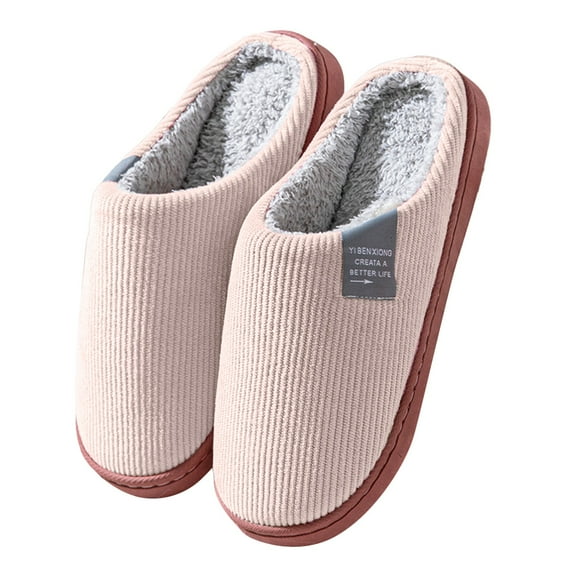 Yindaity House Slippers for Men Mens Warm House Slippers,Winter Cozy Men's Bedroom Indoor Slippers Non-Slip Pink,8