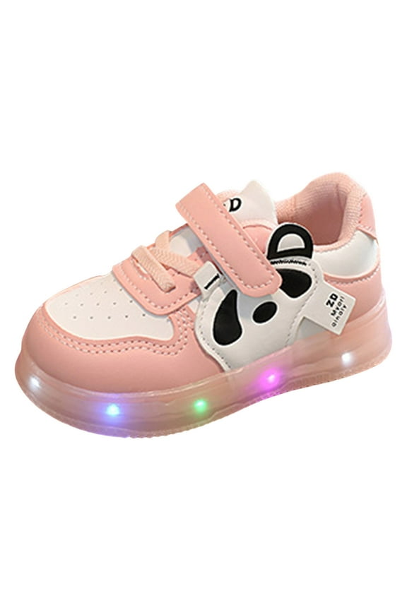 Infant Boys Girls Sneakers Girl's Low Top Light Up Sneakers Pink,8.5