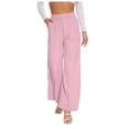 thumbnail image 1 of Yindaity Jeans for Women Wide Leg Jeans for Women High Waisted Straight Leg Stretchy Cropped Denim Pants with Pockets Jean Pink,S, 1 of 6
